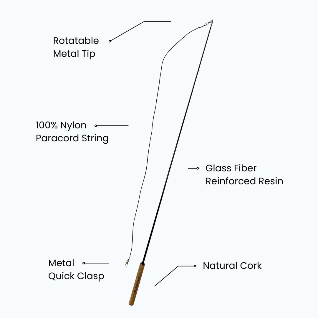 Repounce Forever Stick 2-Pack - The Unbreakable Cat Toy Wand - All-In-One Cat Toy And Cat String Toy - Indestructible Cat Toys F